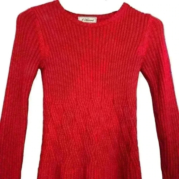 Jessica Howard Sweater Dress Size S Red Pattered Waist Holiday Bodycon Stretch - Picture 3 of 12